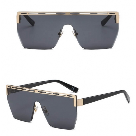 Damskie okulary przeciwsłoneczne Glamour półramkowe kwadratowe pełne szkło SKK-04